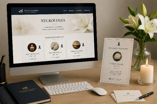 Preparação digital de anúncios de necrologia e homenagens